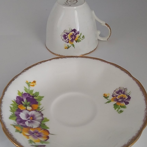 Jason Royal China Teacup & Saucer Vintage Pansy - Picture 3 of 3